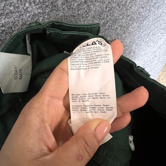 ROLLAS High Waisted Wide Leg Crop Jeans Emerald Green Cotton Blend Size 26 - Picture 11 of 12